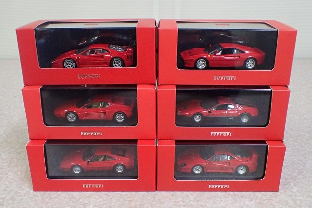 京商・3種、イクソ・フェラーリ3種、バン・フェラーリ1種のミニカー計7台